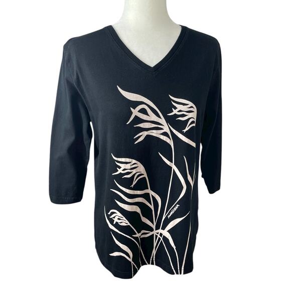 Marushka Hand Printed T-Shirt Women's Size Large Sea Grass In The Wind Unique - Picture 3 of 12
